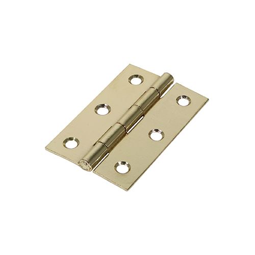 TIMCO Butt Hinge Fixed Pin E/Brass 75 x 50 Pack 2