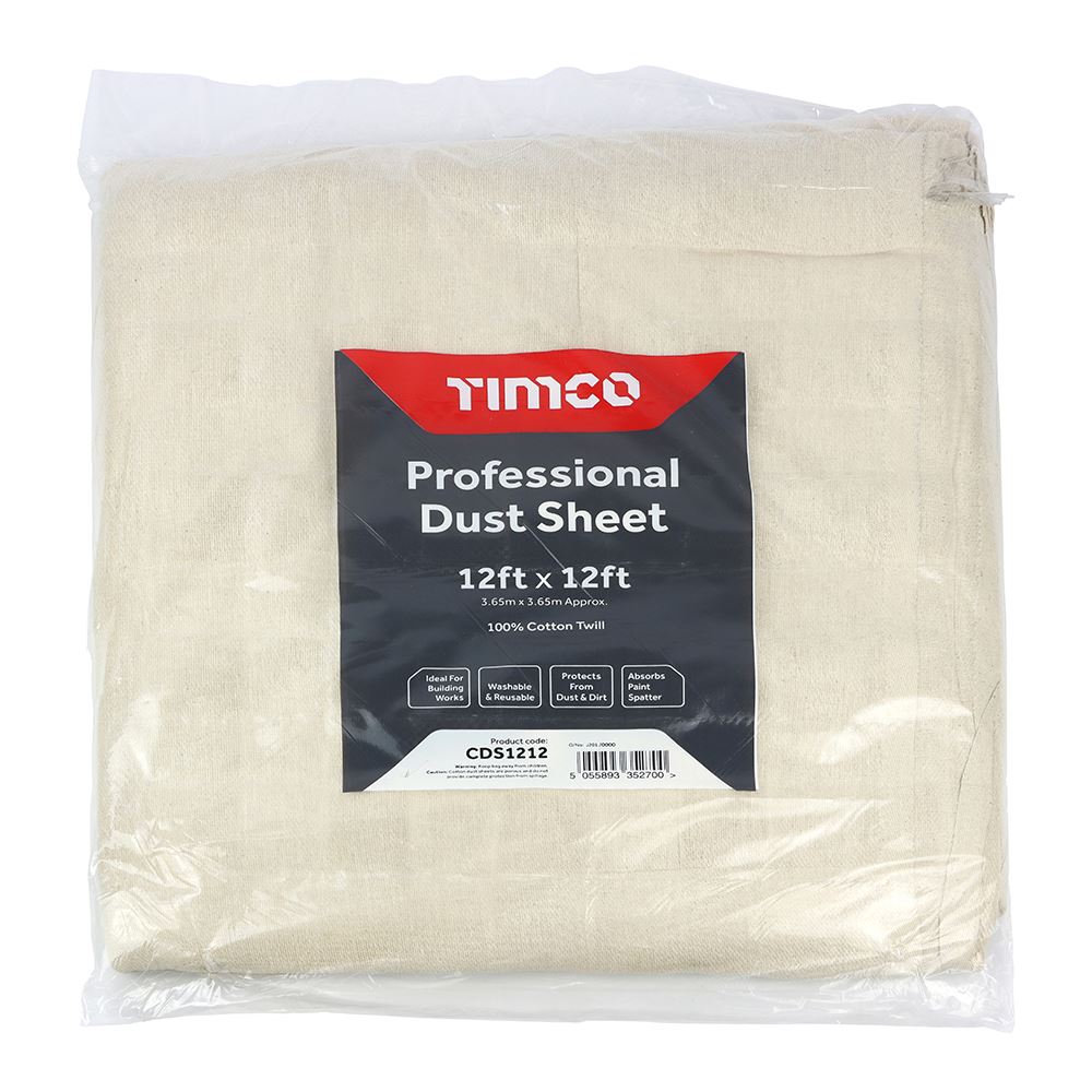TIMCO Professional Dust Sheet 12ft x 9ft Pack 1