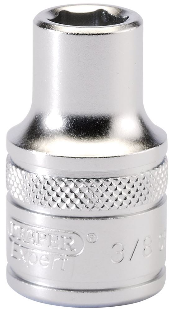 Draper 3/8 6PT SOCKET 1/2 DR-PCKD 16624 1/2" Sq. Dr. Imperial Sockets (Micro Satin Chrome)
