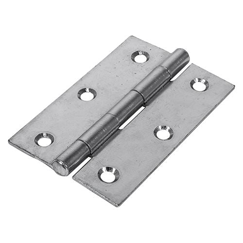 TIMCO Butt Hinge Fixed Pin Zinc 90 x 60 Silver Pack 2