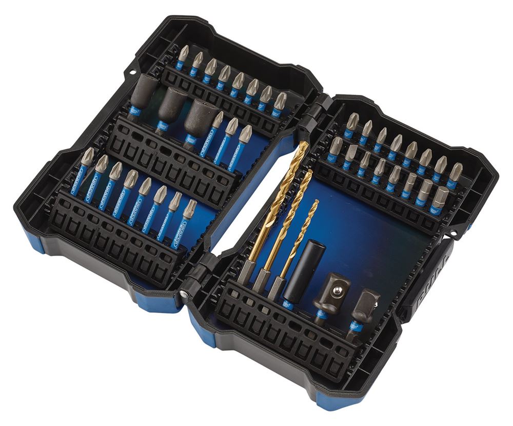 Draper 44PC IMPACT S/DRIVER SET 04931 Impact Screwdriver Bit Set, 1/4" Hex (44 Piece)