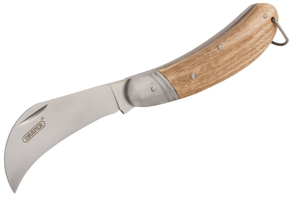 17558 Draper Budding Knife with Ash Handle GBKHER/A Pruning Knives and Multi-Tools Professional Trade DIY Workshop Garage Use