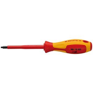 27028 KNIPEX KNIPEX 98 12 02 VDE Insulated Robertson Screwdriver, R2 VDE Insulated Screwdrivers Professional Trade DIY Workshop Garage Use