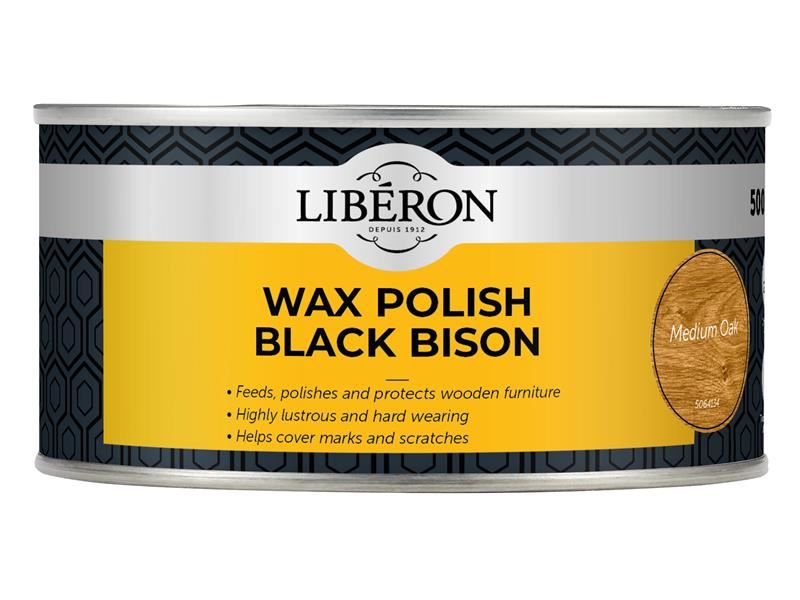 LIB Black Bison Wax Paste Medium Oak 500ml