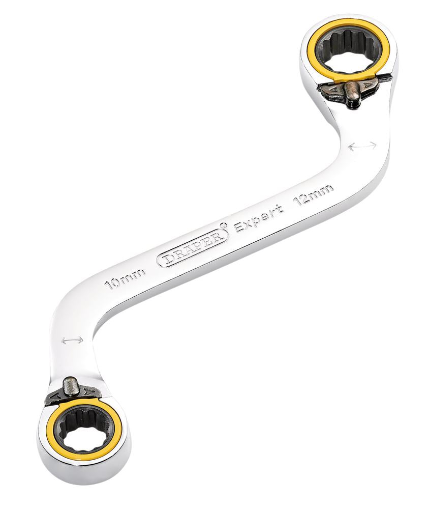 Draper 10X12MM S RATCHET SPAN 03942 HI-TORQ® Double Ring Ratchet S-Shape Spanners