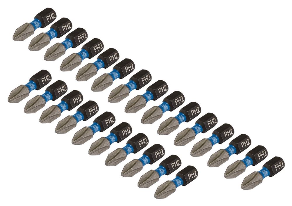 Draper PH2X25MM IMPACT S/D BIT 25PK 05691 Cross Slot/PH Type Impact Screwdriver Bits, 1/4" Hex