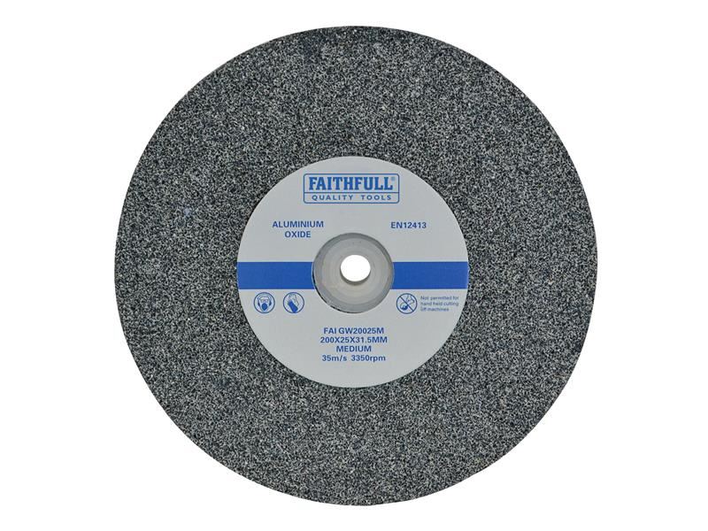 Faithfull FAIGW20025M General Purpose Grinding Wheel 200 x 25mm Medium Alox |