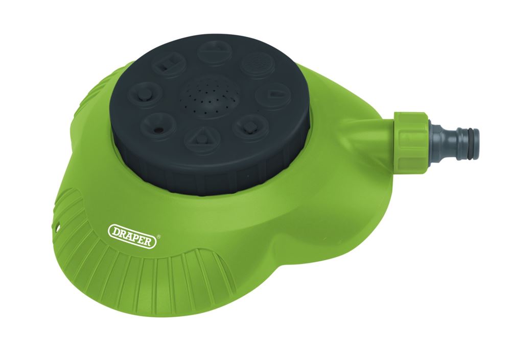 09960 Draper Multi-Sprinkler with 8-Spray Patterns 8-PSS Garden Sprinklers 217 x 193 x 63mm Professional Trade DIY Workshop Garage Use