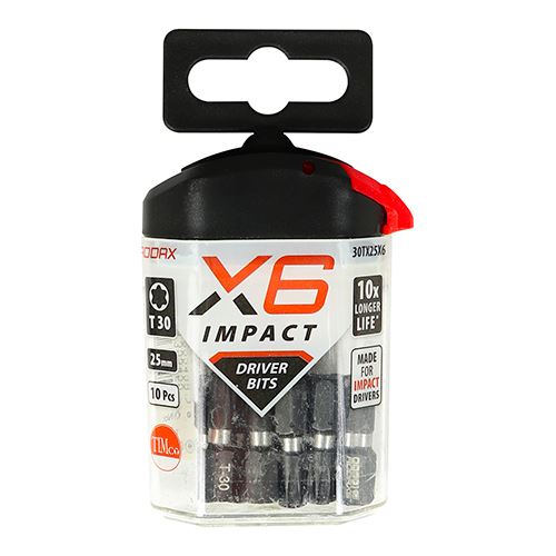 TIMCO X6 Impact TX Drive Driver Bit TX30 x 25 Pack 10