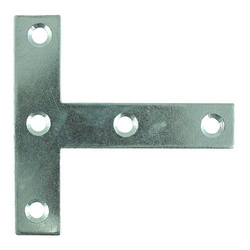 TIMCO Tee Plate - BZP 76 x 76 x 16 Silver Pack 25