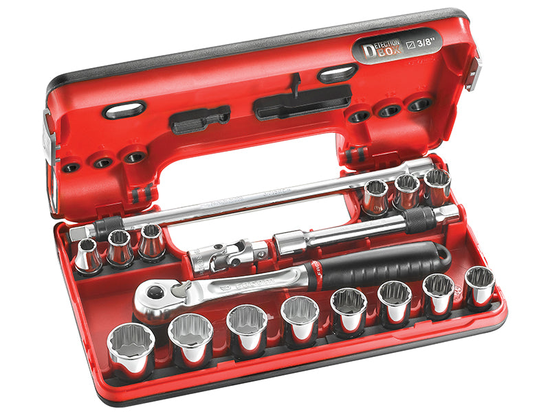Facom JL.DBOX501 3/8in Drive Metric Socket Detection Box 18 Piece