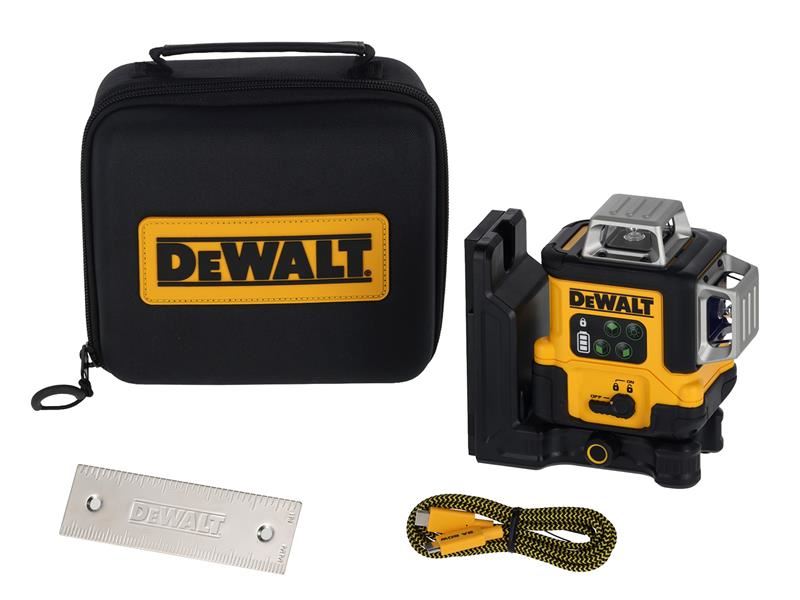 DeWalt Power Tools DCLE14361GB USB-C Rechargeable 3x360 Green Beam Laser Level