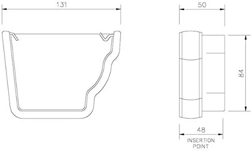 NIAGARA OGEE EXTERNAL STOPEND - RIGHT HAND WHITE
