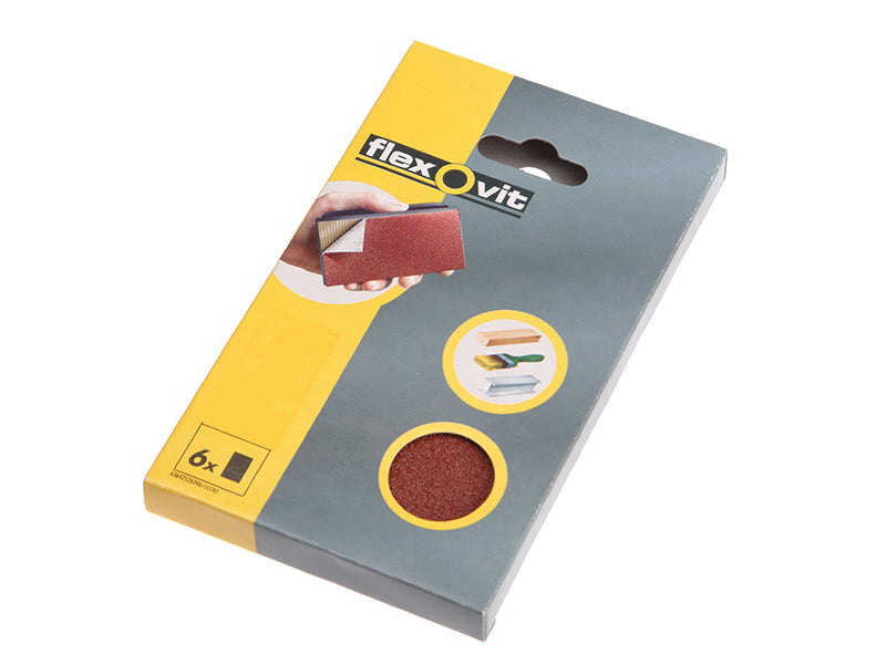 Flexovit 63642526346 Hook & Loop Sanding Block Refill Kit Coarse 50g (6)