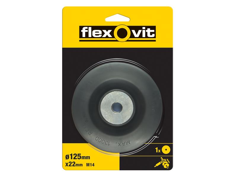 Flexovit 63642556838 Backing Pad For Fibre & Semi Flexible Discs 125 x 22mm