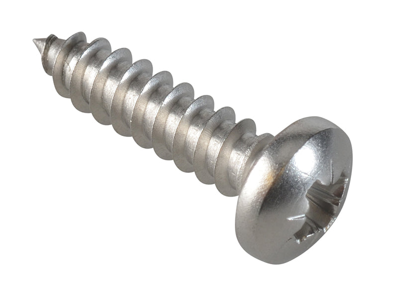 ForgeFix FPSTPP3410SS Self-Tapping Screw Pozi Compatible Pan A2 SS 3/4in x 10 ForgePack 20