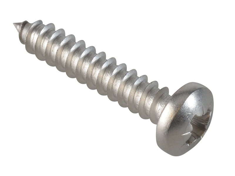ForgeFix FPSTPP110SS Self-Tapping Screw Pozi Compatible Pan A2 SS 1in x 10 ForgePack 15