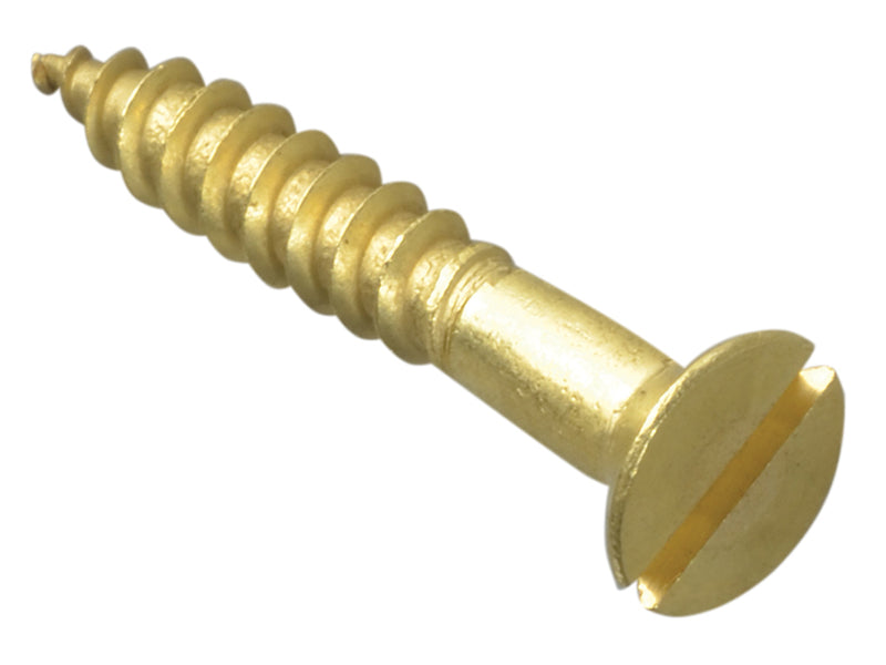 ForgeFix FPCSK11410BR Wood Screw Slotted CSK Brass 1.1/4in x 10 Forge Pack 10