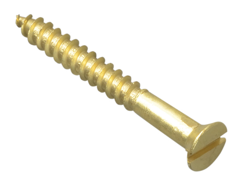 ForgeFix FPCSK1146BR Wood Screw Slotted CSK Brass 1.1/4in x 6 Forge Pack 15