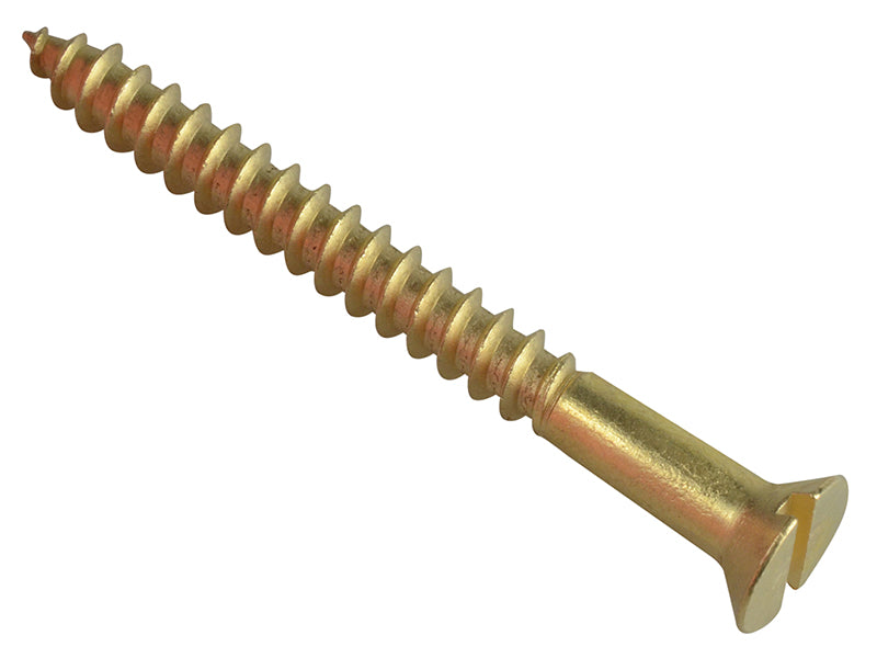 ForgeFix FPCSK210BR Wood Screw Slotted CSK Brass 2in x 10 Forge Pack 6