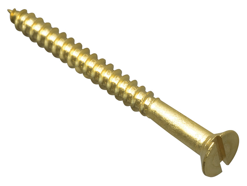 ForgeFix FPCSK21212BR Wood Screw Slotted CSK Brass 2.1/2in x 12 Forge Pack 4