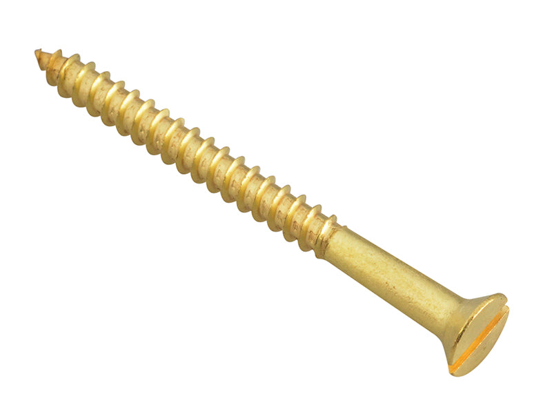 ForgeFix FPCSK28BR Wood Screw Slotted CSK Brass 2in x 8 Forge Pack 8
