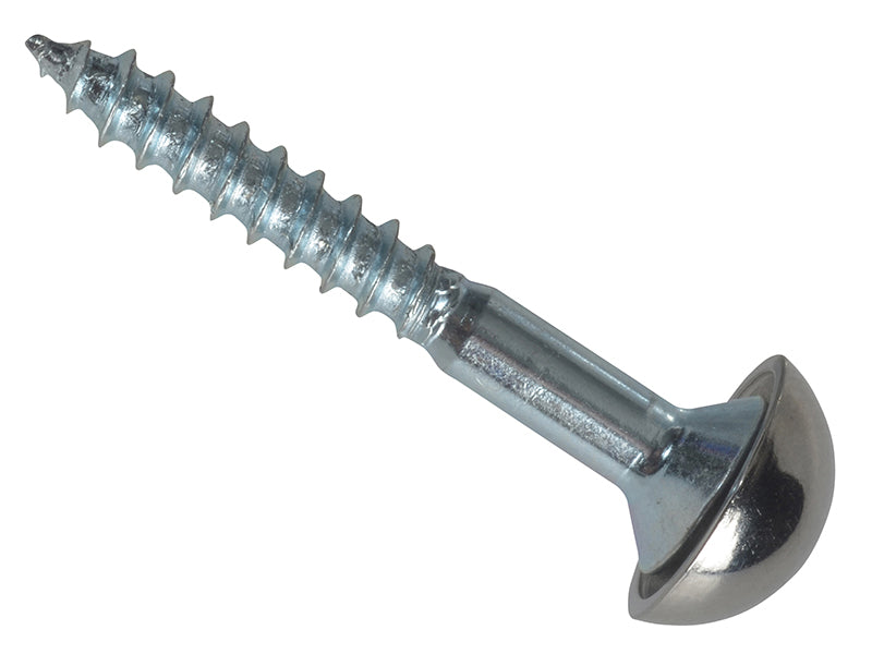 ForgeFix FPMS1128 Mirror Screw Chrome Domed Top Slotted ZP 1.1/2in x 8 Forge Pack 8