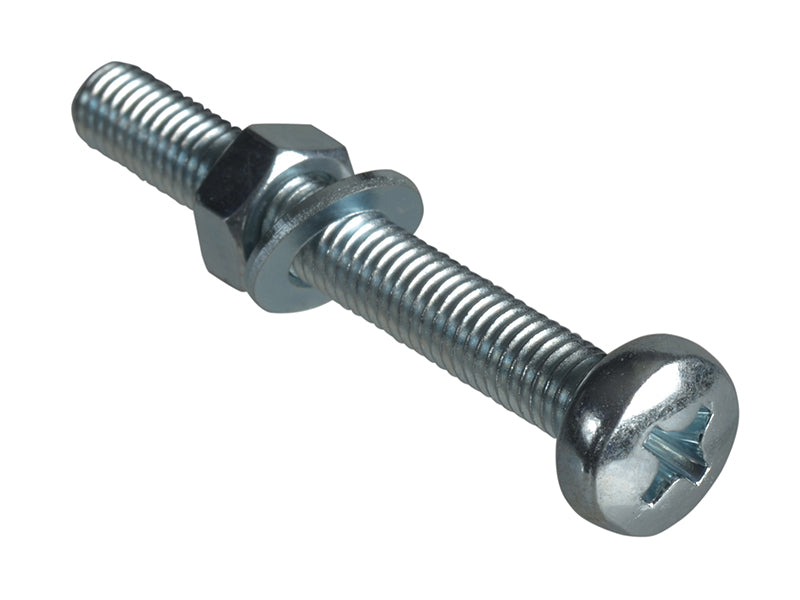ForgeFix FPMSPH540 Machine Screw Pozi Compatible Pan Head ZP M5 x 40mm Forge Pack 6