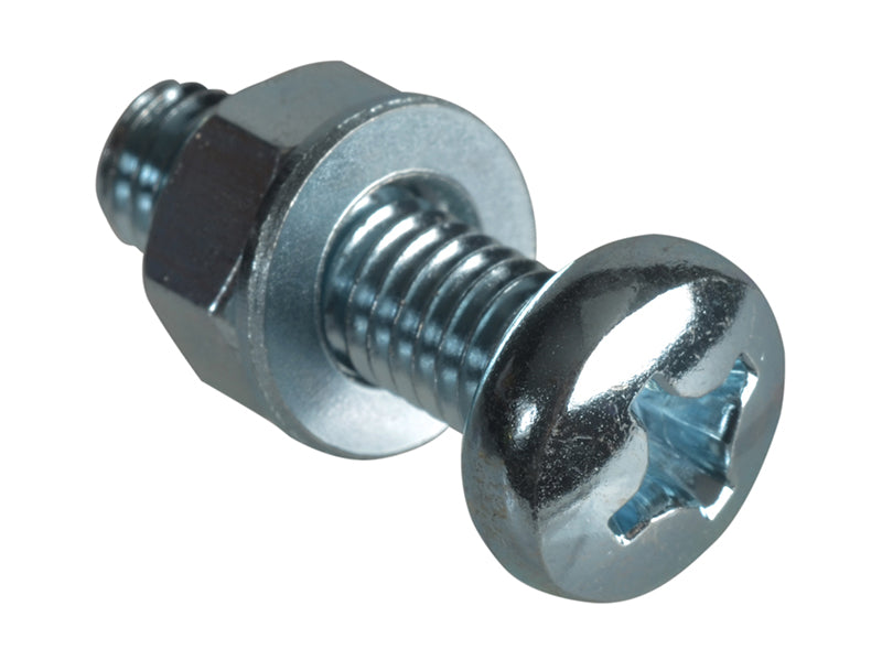 ForgeFix FPMSPH620 Machine Screw Pozi Compatible Pan Head ZP M6 x 20mm Forge Pack 8