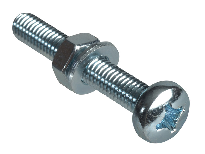 ForgeFix FPMSPH640 Machine Screw Pozi Compatible Pan Head ZP M6 x 40mm Forge Pack 4