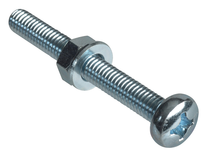 ForgeFix FPMSPH650 Machine Screw Pozi Compatible Pan Head ZP M6 x 50mm Forge Pack 4