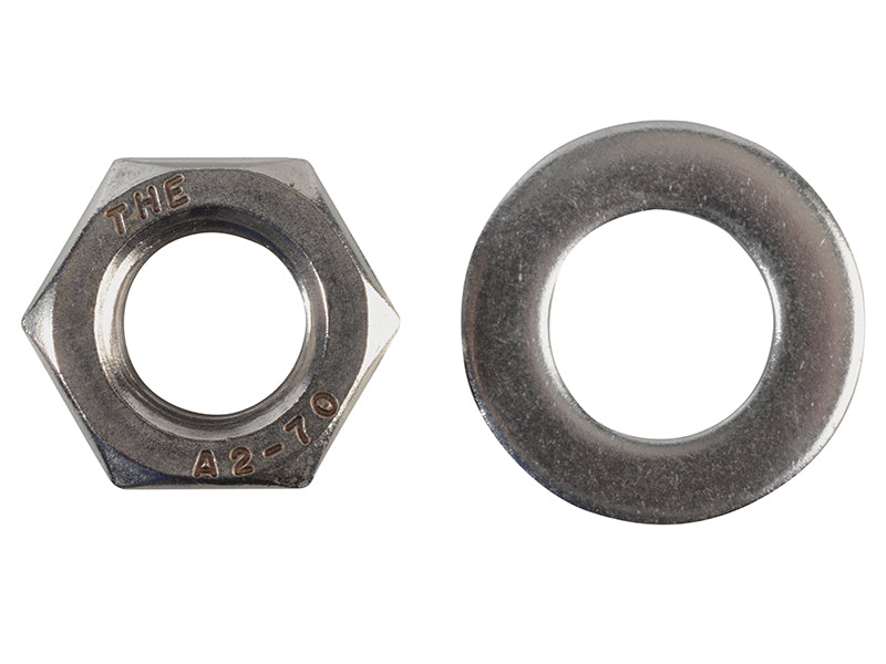 ForgeFix FPNUT12SS Hexagonal Nuts & Washers A2 Stainless Steel M12 ForgePack 6