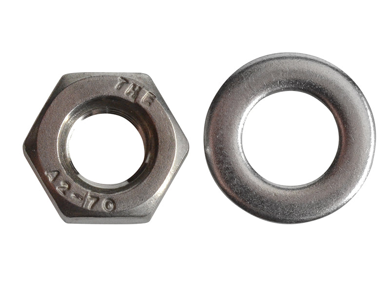 ForgeFix FPNUT6SS Hexagonal Nuts & Washers A2 Stainless Steel M6 ForgePack 20