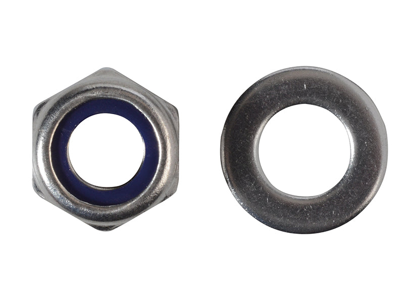 ForgeFix FPNYLOC10SS Nyloc Nuts & Washers A2 Stainless Steel M10 ForgePack 8
