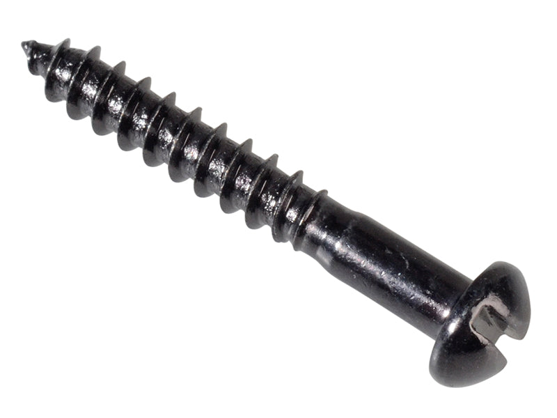 ForgeFix FPRH16BJ Wood Screw Slotted Round Head ST Black Japanned 1in x 6 Forge Pack 35