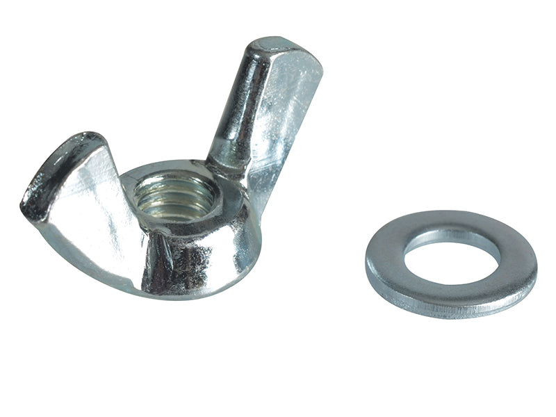 ForgeFix FPWING6 Wing Nut & Washers ZP M6 Forge Pack 10