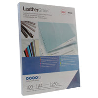 GBC Leather A4 Bind Cvr 250g Bl P100