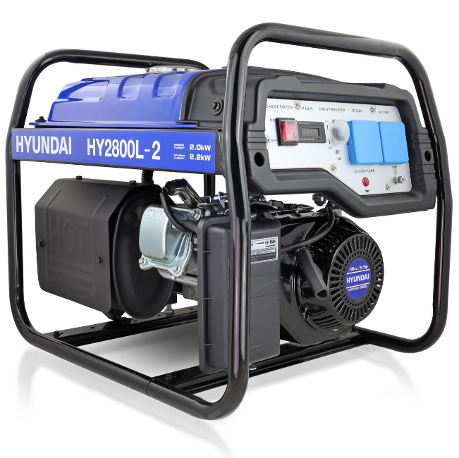 Hyundai 2.2kW / 2.75kVa* Recoil Start Site Petrol Generator | HY2800L-2