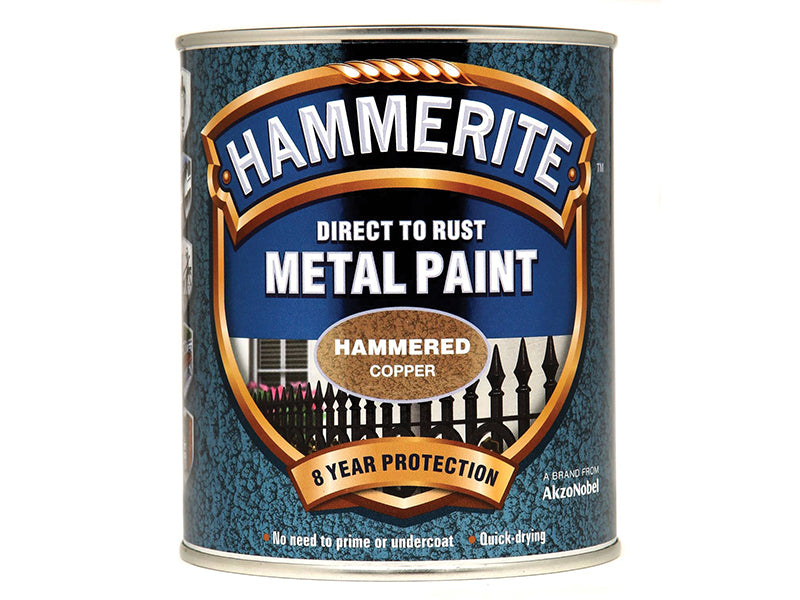 Hammerite 5092964 Direct to Rust Hammered Finish Metal Paint Copper 750ml
