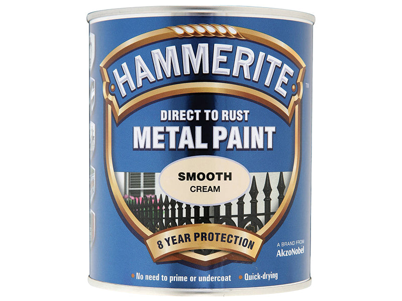 Hammerite 5122064 Direct to Rust Smooth Finish Metal Paint Cream 750ml