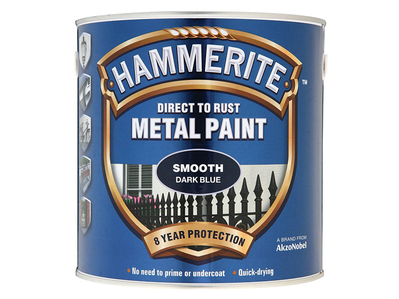 Hammerite 5084845 Direct to Rust Smooth Finish Metal Paint Dark Blue 2.5 Litre