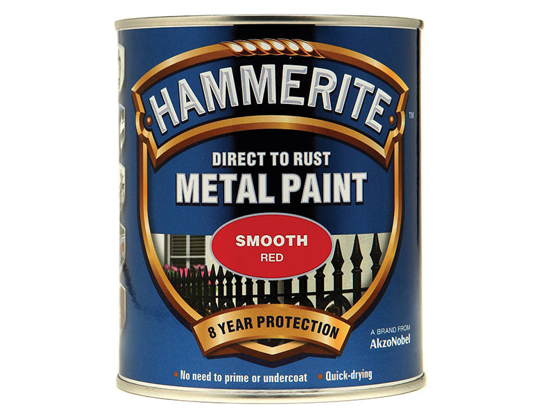 Hammerite 5092824 Direct to Rust Smooth Finish Metal Paint Red 750ml