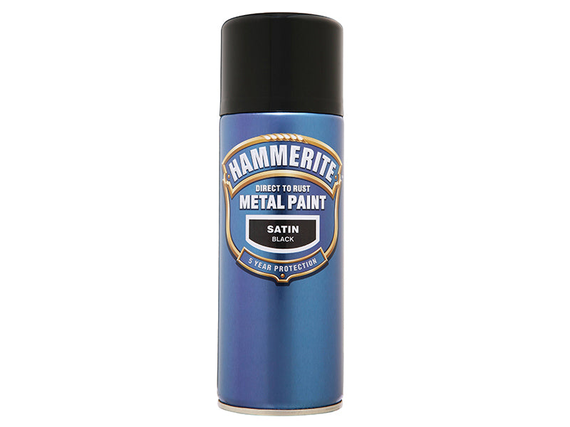 Hammerite 5084778 Direct to Rust Smooth Finish Aerosol Satin Black 400ml