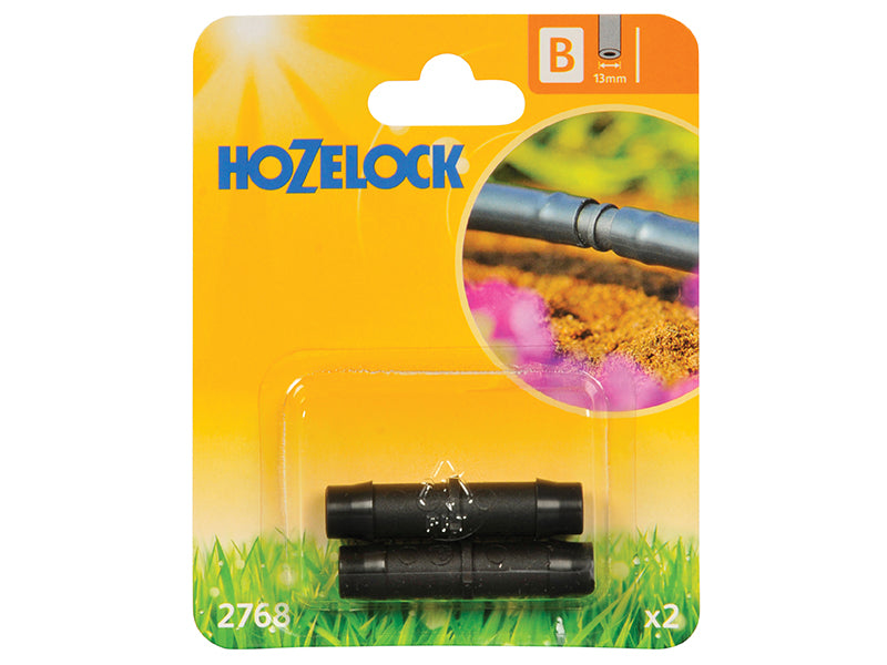 Hozelock 2768P0000 2768 Straight Connector 13mm (Pack 2)