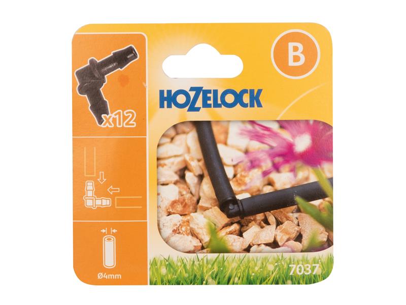 Hozelock 7037 0012 7037 Elbow Connector 4mm (12 Pack)