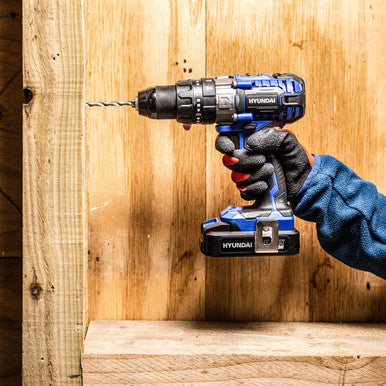 Hyundai 20V MAX Li-Ion Cordless Drill Driver with 13-Piece Drill Accessory Kit | HY2176