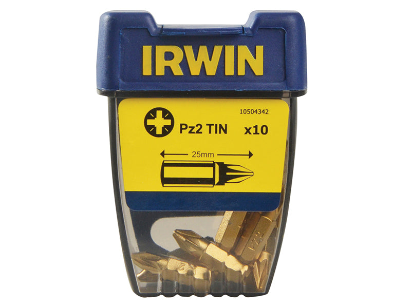 IRWIN� 10504342 Screwdriver Bits Pozidriv PZ2 25mm Titanium (Pack 10)