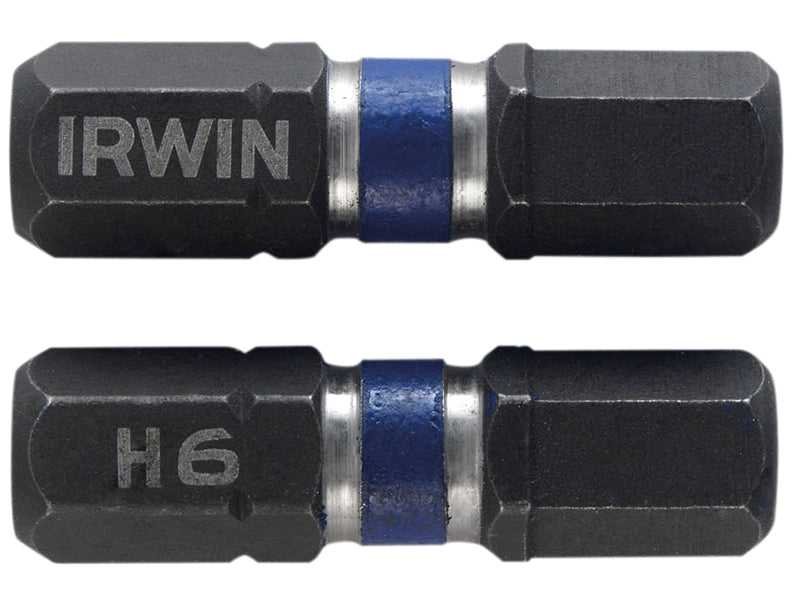 IRWIN� 1923348 Impact Screwdriver Bits Hex 6.0 x 25mm (Pack 2)