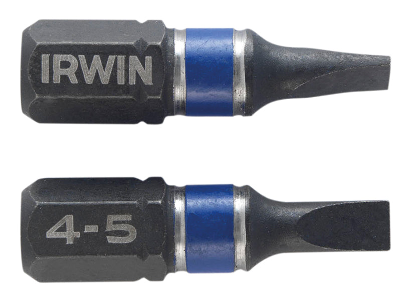 IRWIN� 1923364 Impact Screwdriver Bits Slotted 4.5 x 25mm (Pack 2)