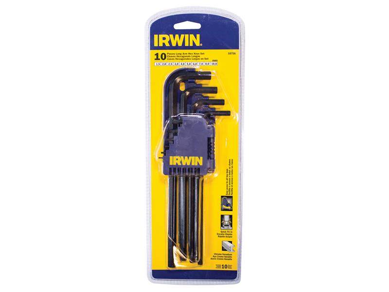 IRWIN� T10756 T10756 Long Arm Hex Key Set, 10 Piece (1.5-10mm)
